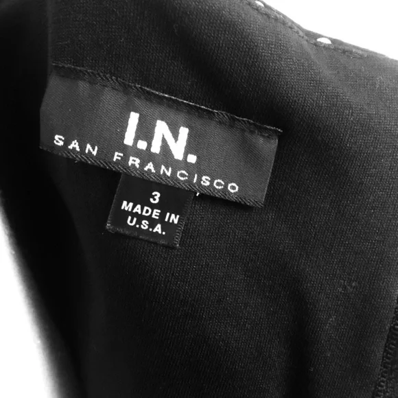 Vintage  I. N. Black/White polka dots Dress Sz 3 - Picture 5 of 6